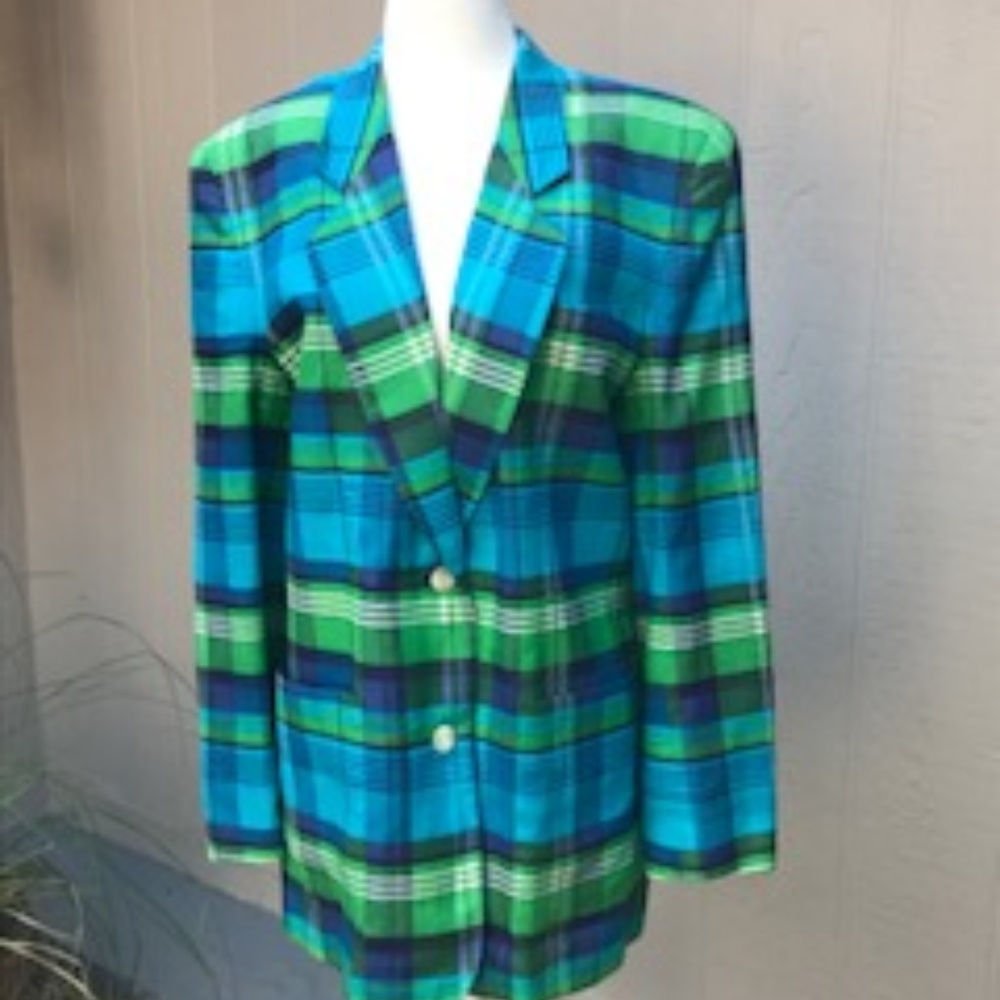 Adrienne Vittadini Plaid Blazer